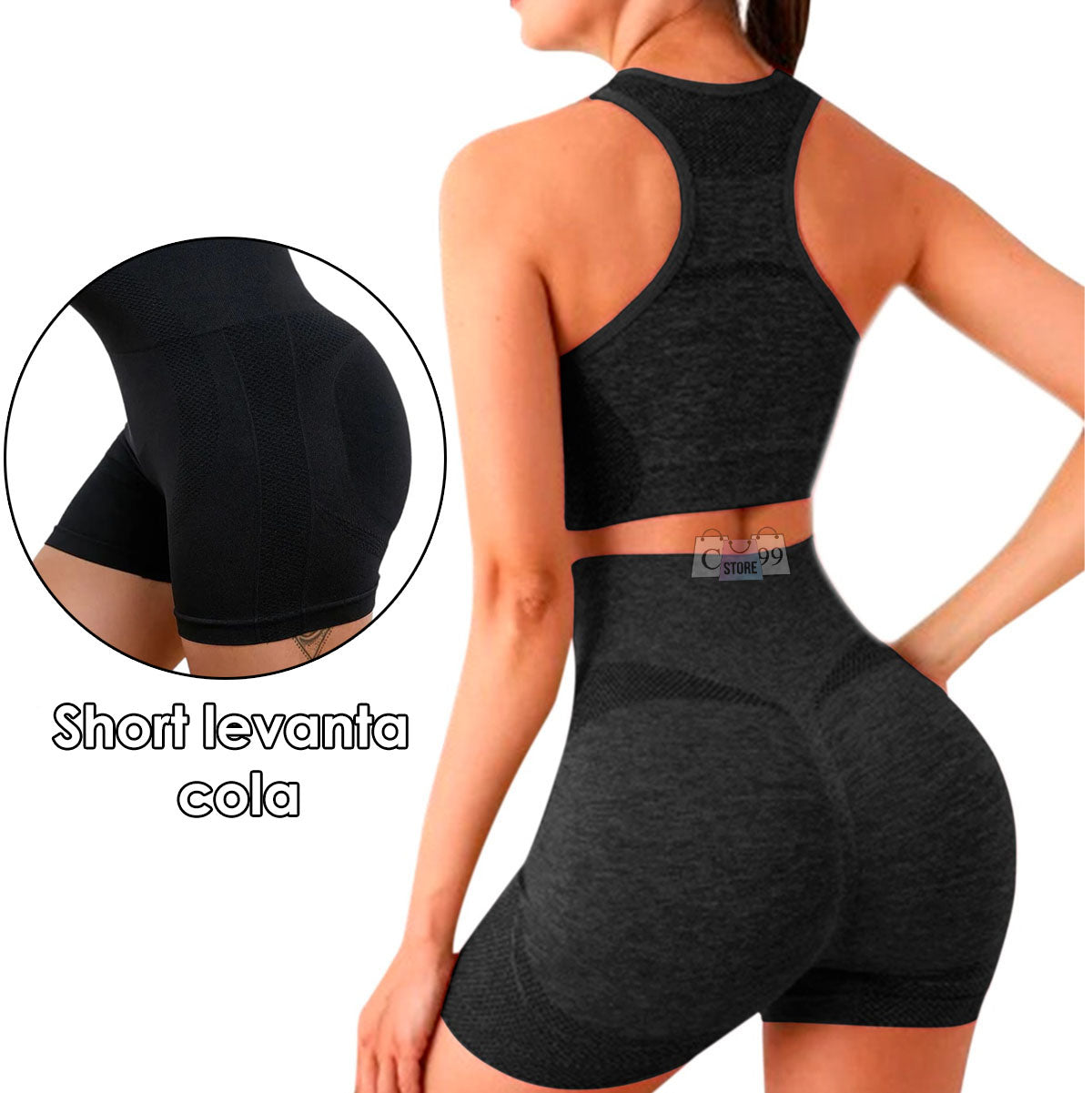 Conjunto Deport Short Levanta Cola Y Top